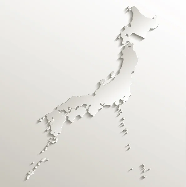 Japão mapa papel cartão raster 3D natural — Fotografia de Stock