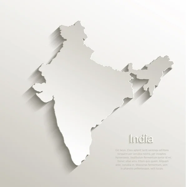 India map card paper 3D natural vector — Stock Vector