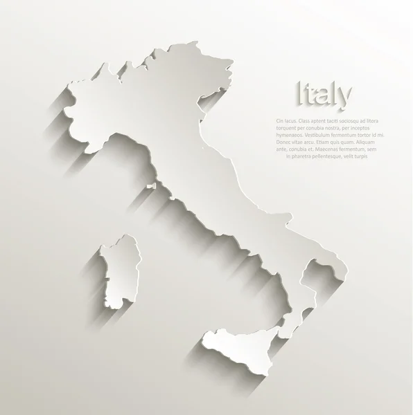 Italia mapa tarjeta de papel 3D vector natural — Vector de stock