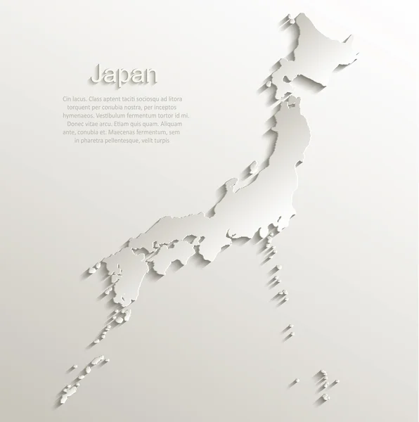 Japan Karte Papier 3D natürlicher Vektor — Stockvektor