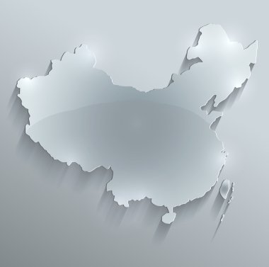 Çin Haritası cam kart kağıt 3d tarama