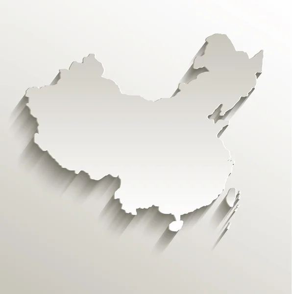 China map card paper 3D natural raster — Stock Photo, Image