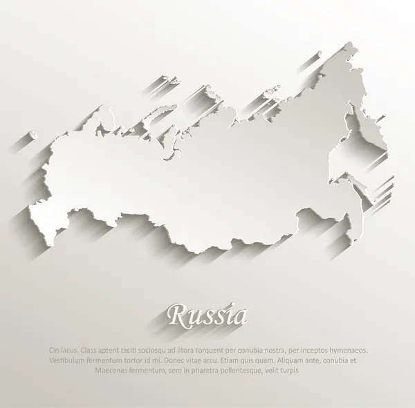 Rusia Mapa Tarjeta Papel Vector Natural — Vector de stock