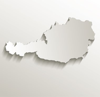 Avusturya harita kart kağıt 3d doğal raster