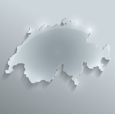 İsviçre Haritası cam kart kağıt 3d tarama