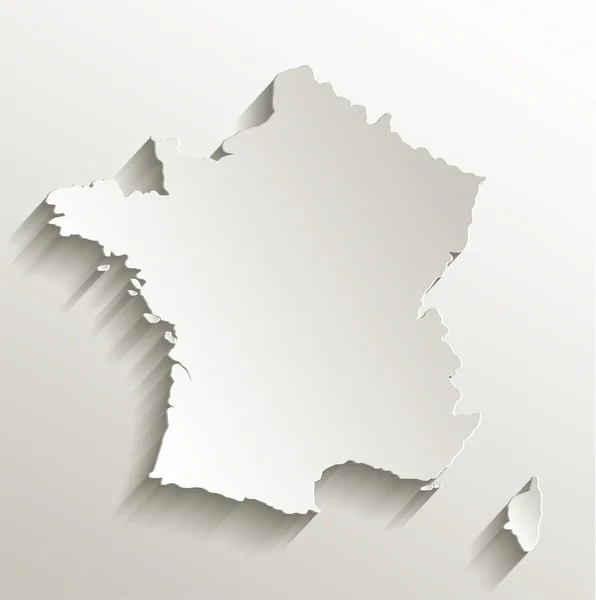 Francie mapa kartu papír 3d přírodní raster — Stock fotografie
