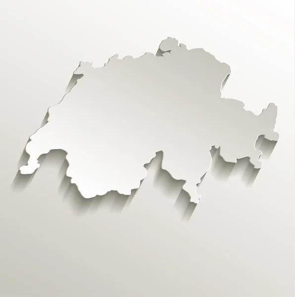 Switzerland map card paper 3D natural raster — Stock Photo, Image