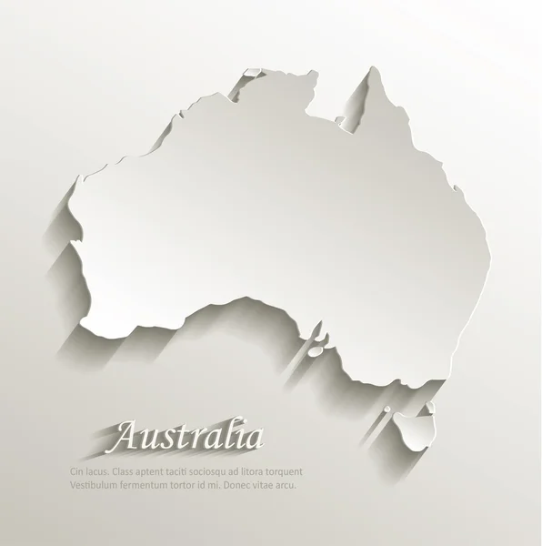 Australia mapa tarjeta de papel 3D vector natural — Vector de stock