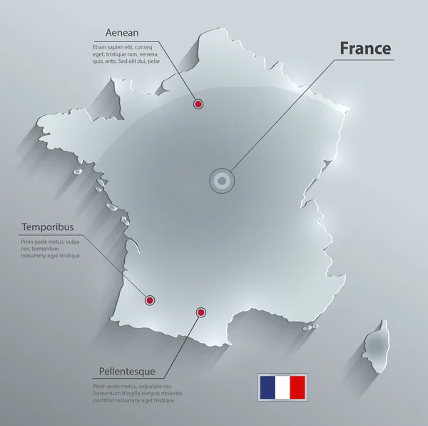 Fransa harita cam kart kağıt 3B vektör