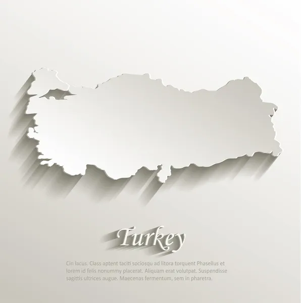 Turkey map card paper 3D natural vector — Stock Vector