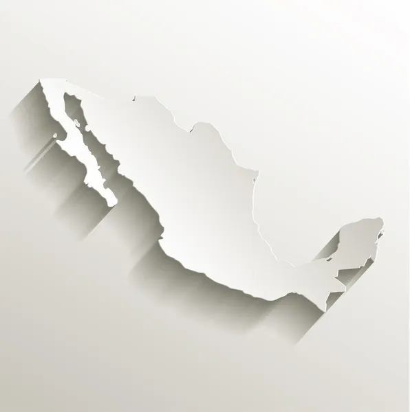 Mexico kaart kaart papier 3d natuurlijke raster — Stockfoto