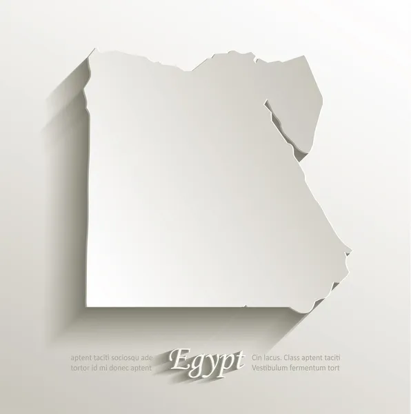 Egipto mapa tarjeta de papel 3D vector natural — Vector de stock