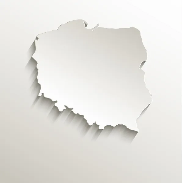 Polonia mapa tarjeta papel 3D raster natural —  Fotos de Stock