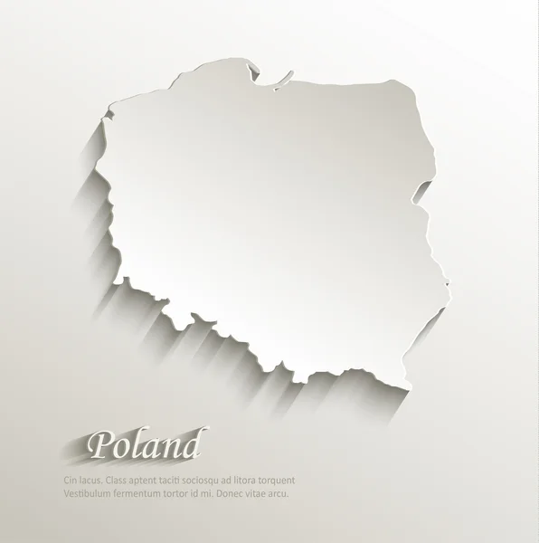 Poland map card paper 3D natural vector — Stock Vector