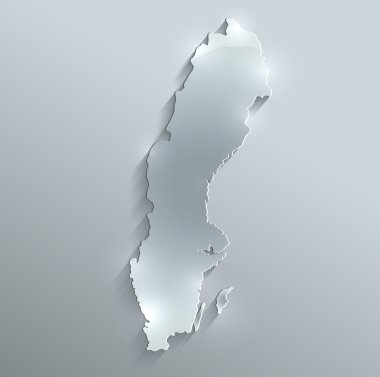 İsveç harita cam kart kağıt 3d raster boş