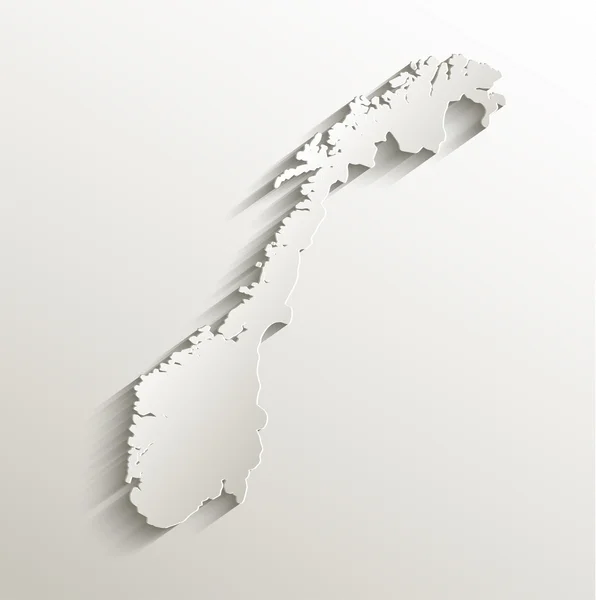 Noruega mapa papel cartão raster 3D natural — Fotografia de Stock