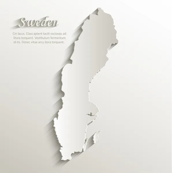 Suecia mapa tarjeta de papel 3D vector natural — Vector de stock