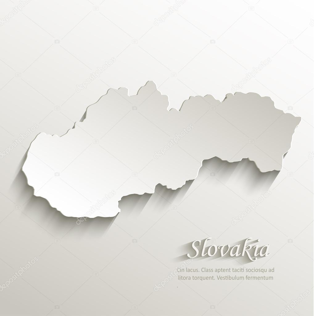 Slovakia map card paper 3D natural vector