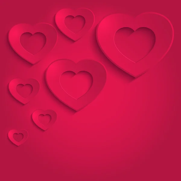 Srdce happy valentine den papírové 3d červené rastrové prázdné — Stock fotografie