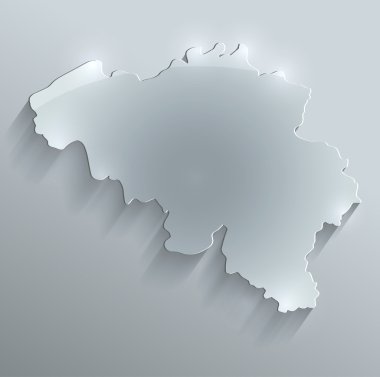 Belçika Haritası cam kart kağıt 3d raster boş벨기에 지도 유리 카드 종이 3d 래스터 빈