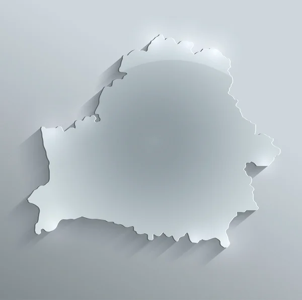 Biélorussie carte carte verre papier 3D raster blanc — Photo