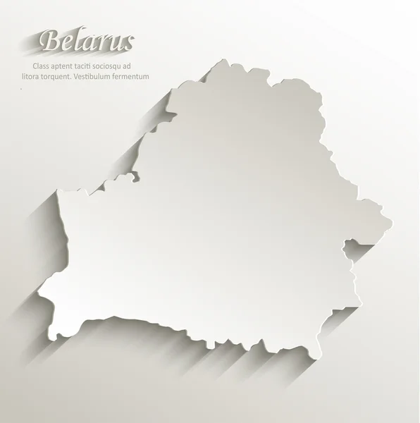 Fehéroroszország Térkép kártya papír 3D-s természetes vektoros — Stock Vector