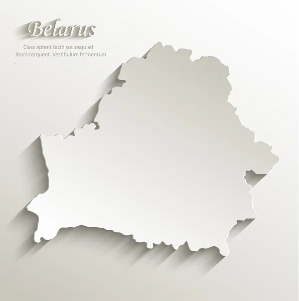 Bielorrusia mapa tarjeta de papel 3D vector natural — Vector de stock