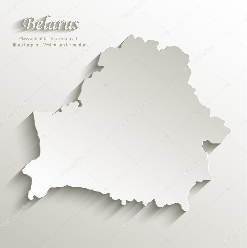 Belarus map card paper 3D natural vector