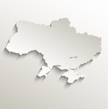 Ukrayna harita kart kağıt 3d doğal raster boş