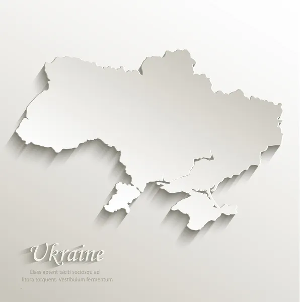 Ukraine carte carte papier 3D vecteur naturel — Image vectorielle