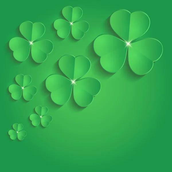 Papel Shamrock St. Patrick Day 3D verde em branco raster — Fotografia de Stock