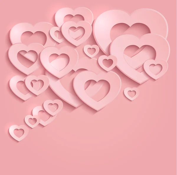 Heart love valentine paper 3D pink raster blank — Stock Photo, Image