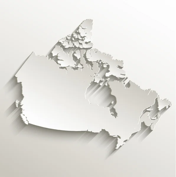 Canadá mapa papel cartão 3D raster natural em branco — Fotografia de Stock