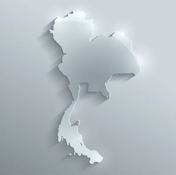 Tailandia mapa de vidrio tarjeta de agua de papel 3D raster en blanco — Foto de Stock