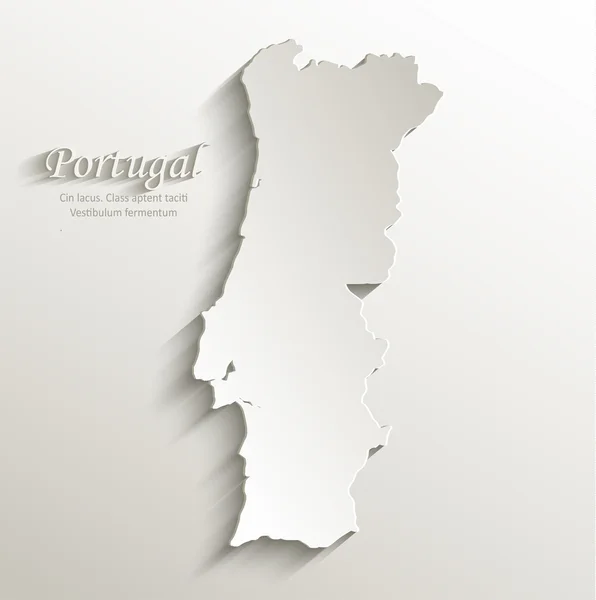 Portugal mapa tarjeta de papel 3D vector natural — Vector de stock