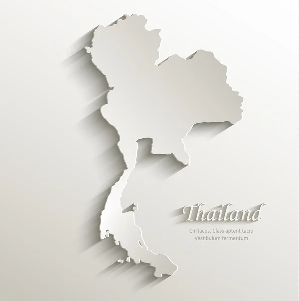 Carte géographique Thaïlande papier 3D vecteur naturel — Image vectorielle