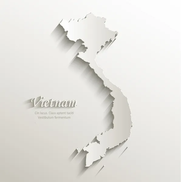 Vietnam mapa tarjeta de papel 3D vector natural — Vector de stock