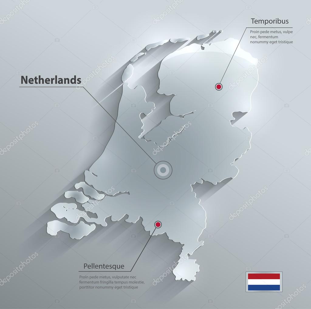 Netherlands Holland Map Flag Glass Water Card Paper 3d Vector Vector Image By C Mondi H Vector Stock