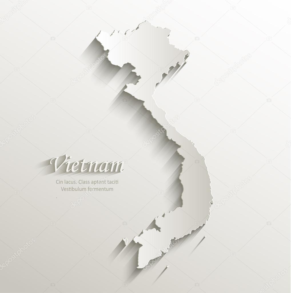 Vietnam map card paper 3D natural vector