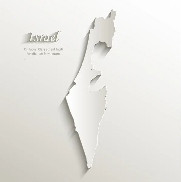 Israel map card paper 3D natural vector — Stock Vector
