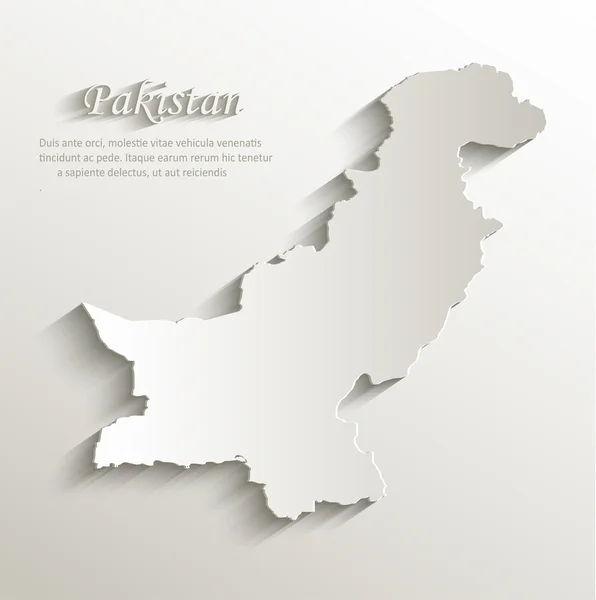 Pákistán mapa kartu papír 3d přírodní vektor — Stockový vektor