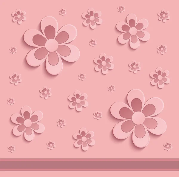 Fiori amore primavera carta 3D rosa raster — Foto Stock