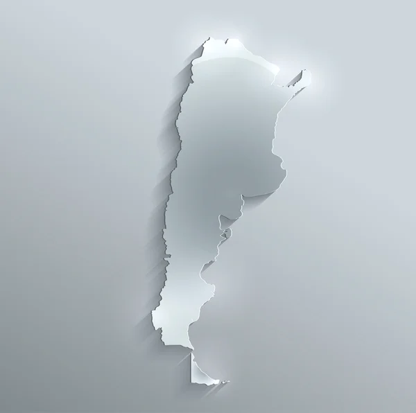 Argentina mapa papel cartão de vidro raster 3D — Fotografia de Stock