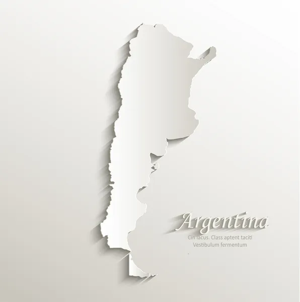 Argentina mapa tarjeta de papel 3D vector natural — Vector de stock