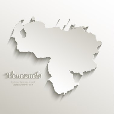 Venezuela map card paper 3D natural vector clipart