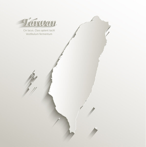 Taiwan map card paper 3D natural vector