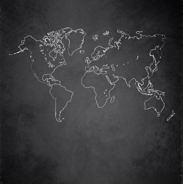 Dünya harita blackboard yazı tahtası raster