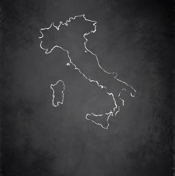 意大利地图黑板黑板栅格 — 图库照片