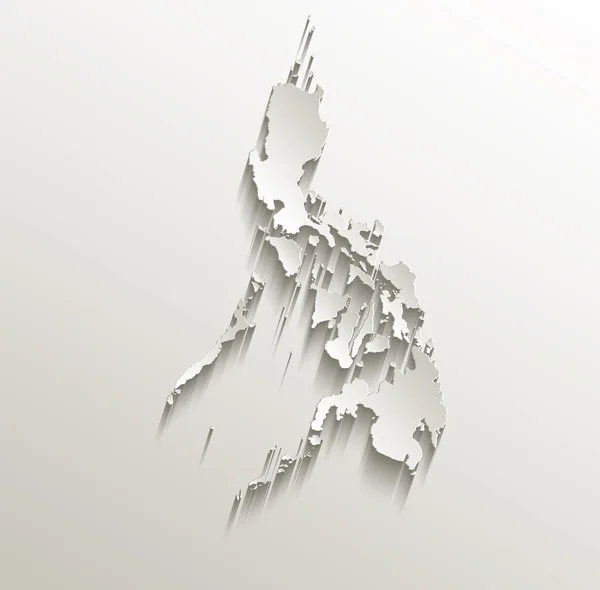 Filipinas mapa papel cartão raster 3D natural — Fotografia de Stock