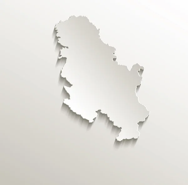 세르비아 지도 카드 종이 3d 자연 래스터 — 스톡 사진